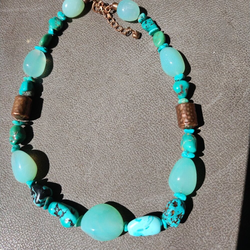 Jay King DTR mine finds Turquoise Gemstone Copper necklace stunning - Picture 5 of 14